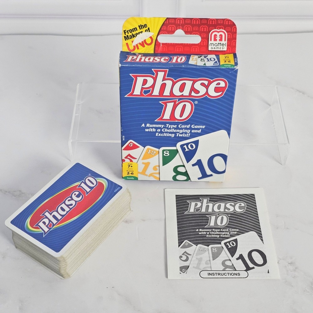 Mattel Phase 10 Card Game Complete with Box W4729 Ages 7+ Players 2-6 2012